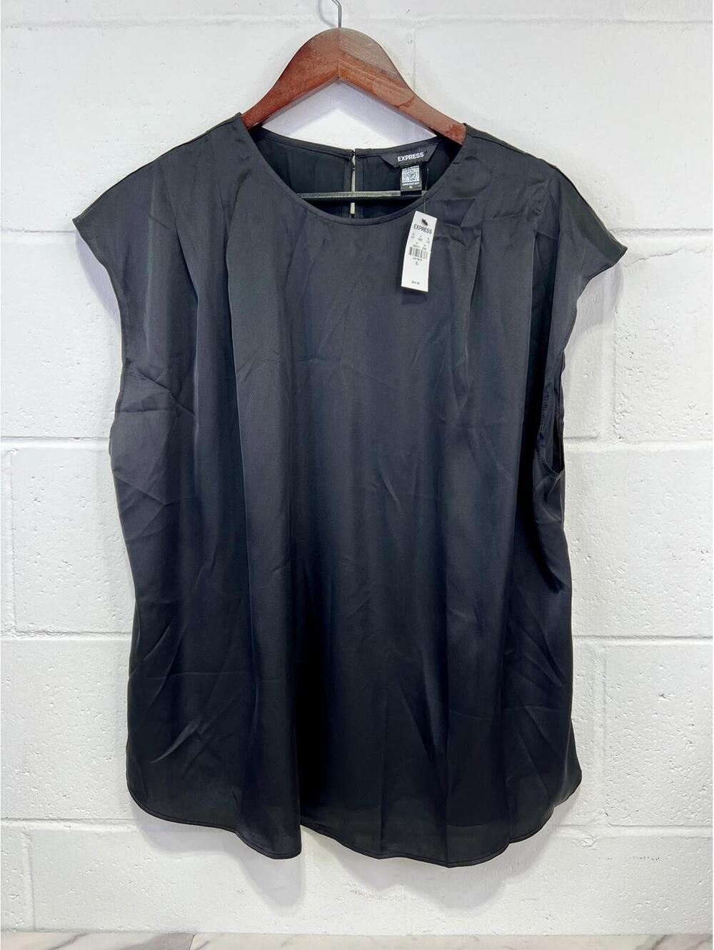 Express Size XL Black Cap Sleeve Blouse